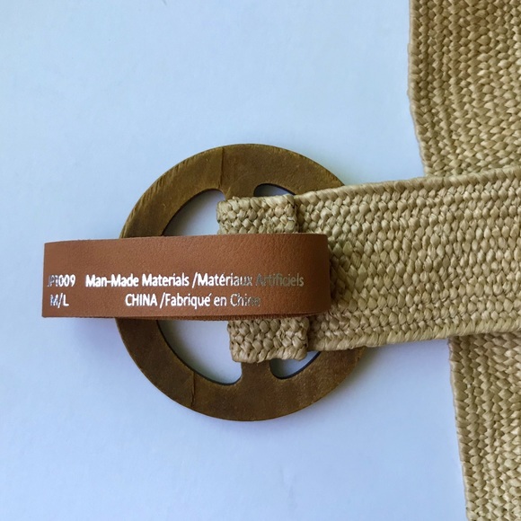 LINEA PELLE STRAW STRETCH BELT NWT SIZE M/L - Picture 6 of 6